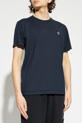 Stone Island NAVY BLUE T-shirt with logo patch 3