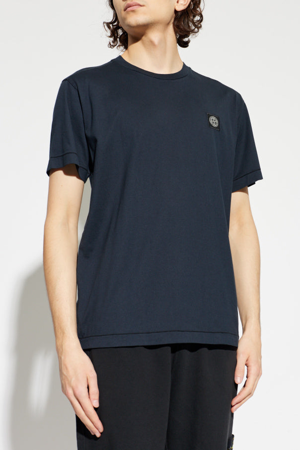 Stone Island NAVY BLUE T-shirt with logo patch 3
