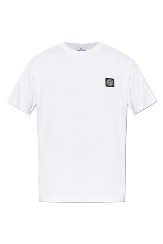 Stone Island WHITE T-shirt with logo patch 1
