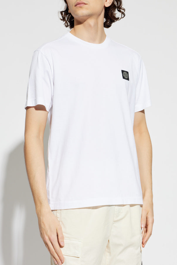 Stone Island WHITE T-shirt with logo patch 3