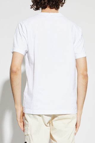 Stone Island WHITE T-shirt with logo patch 4