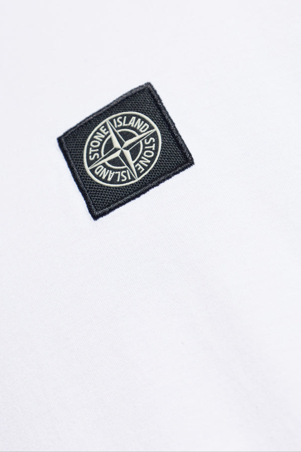 Stone Island WHITE T-shirt with logo patch 5