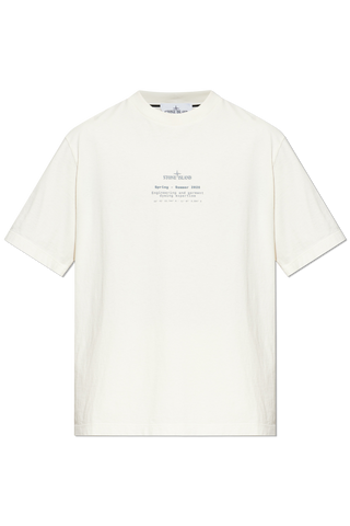 Stone Island cream T-shirt with print 1