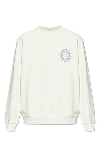 Stone Island cream Sweatshirt with printed logo 1