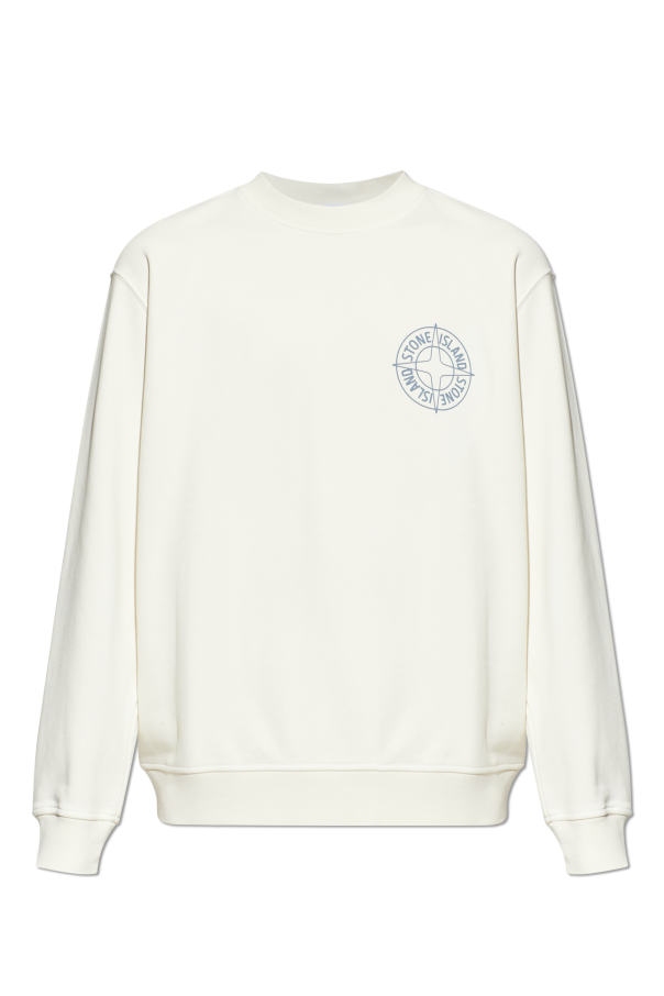Stone Island cream Sweatshirt with printed logo 1