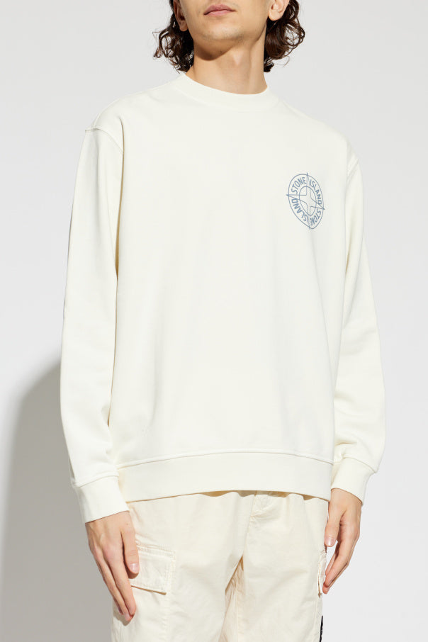 Stone Island cream Sweatshirt with printed logo 3