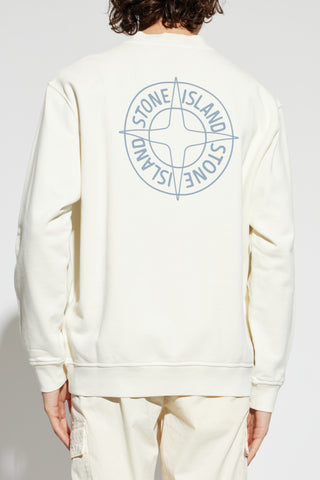 Stone Island cream Sweatshirt with printed logo 4