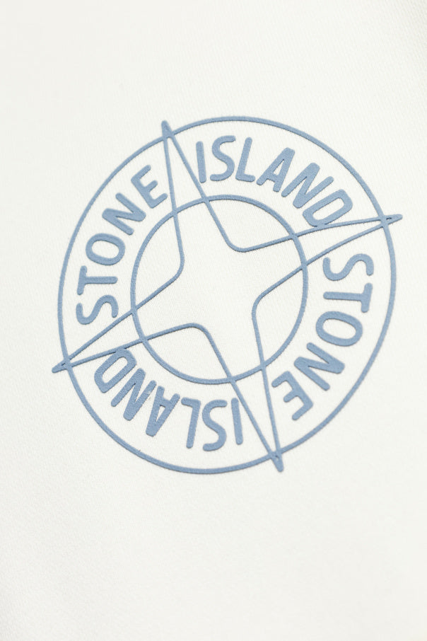 Stone Island cream Sweatshirt with printed logo 5