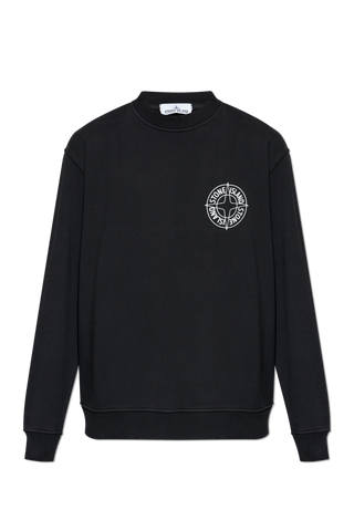 Stone Island BLACK Sweatshirt with printed logo 1