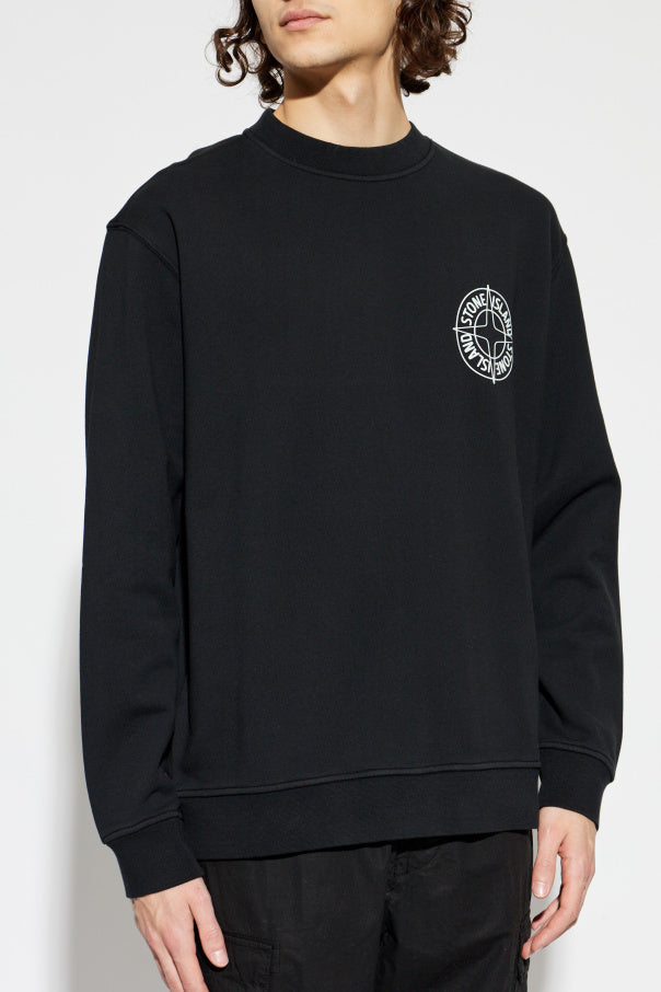 Stone Island BLACK Sweatshirt with printed logo 3