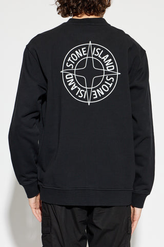 Stone Island BLACK Sweatshirt with printed logo 4
