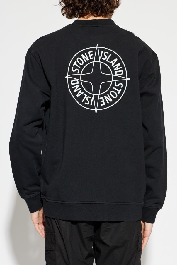 Stone Island BLACK Sweatshirt with printed logo 4