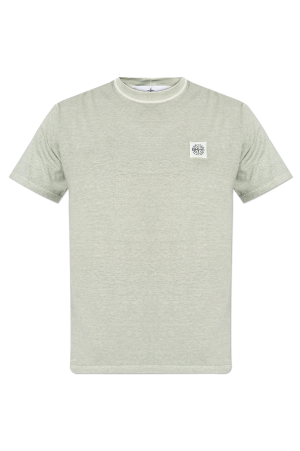 Stone Island GREEN T-shirt with logo patch 1