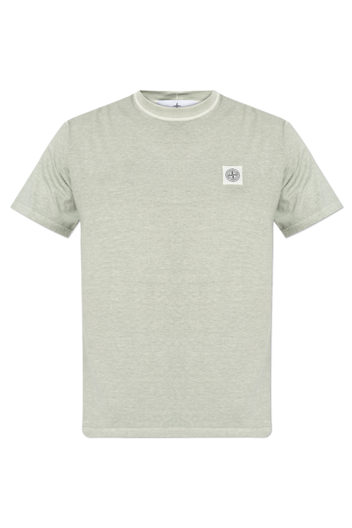 Stone Island GREEN T-shirt with logo patch 1