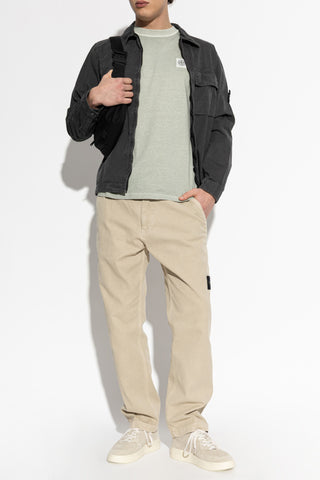 Stone Island GREEN T-shirt with logo patch 2