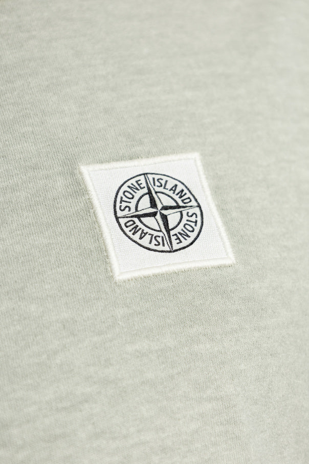 Stone Island GREEN T-shirt with logo patch 5