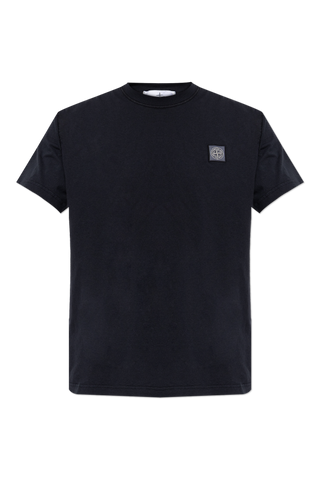 Stone Island NAVY BLUE T-shirt with logo patch 1