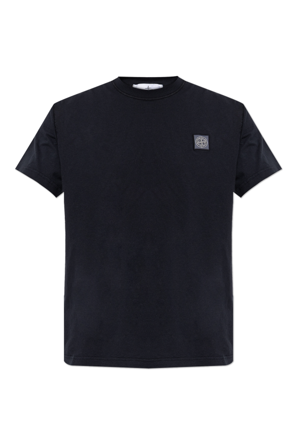 Stone Island NAVY BLUE T-shirt with logo patch 1