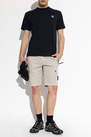 Stone Island NAVY BLUE T-shirt with logo patch 2