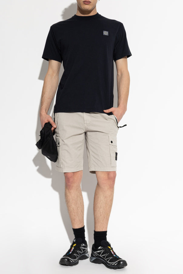 Stone Island NAVY BLUE T-shirt with logo patch 2