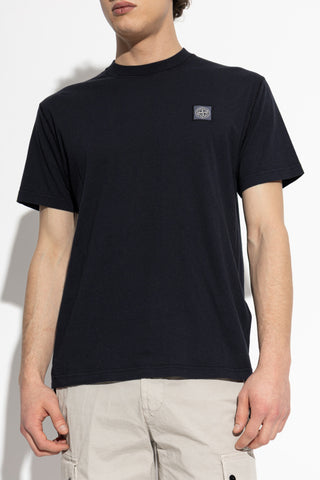 Stone Island NAVY BLUE T-shirt with logo patch 3