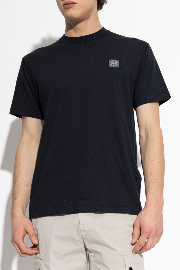 Stone Island NAVY BLUE T-shirt with logo patch 3