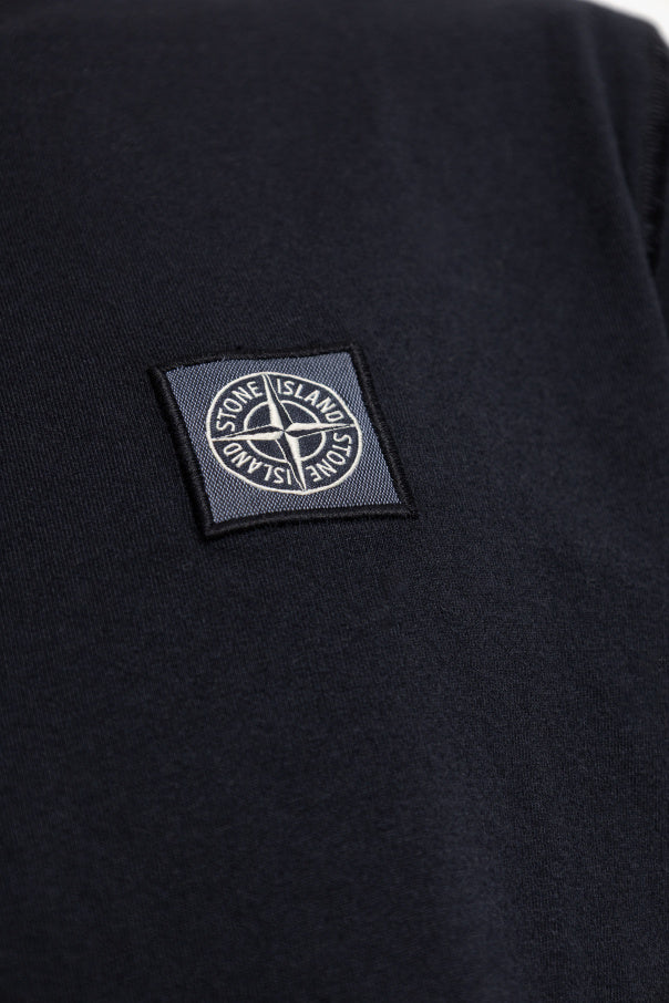 Stone Island NAVY BLUE T-shirt with logo patch 5