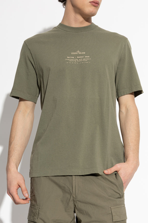 Stone Island GREEN T-shirt with print 3