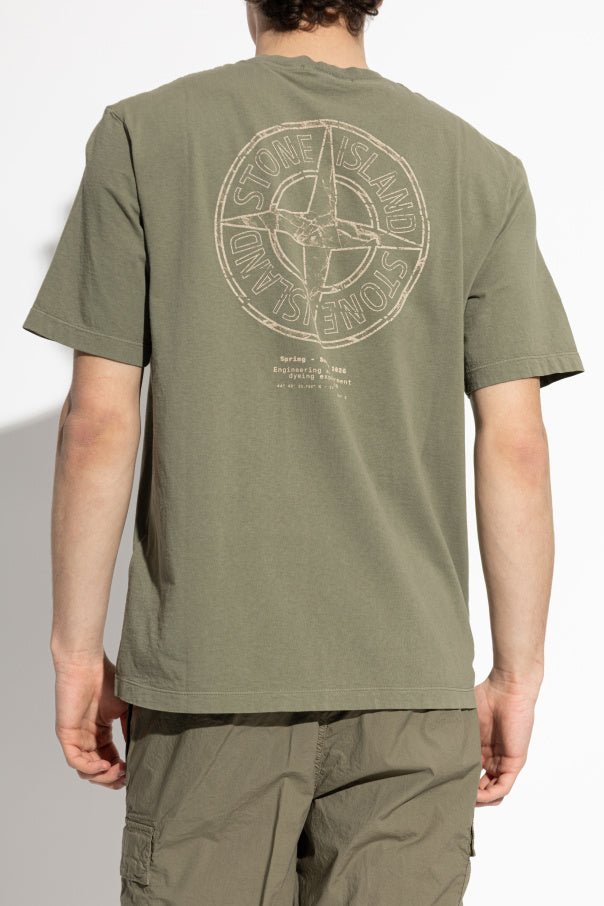 Stone Island GREEN T-shirt with print 4