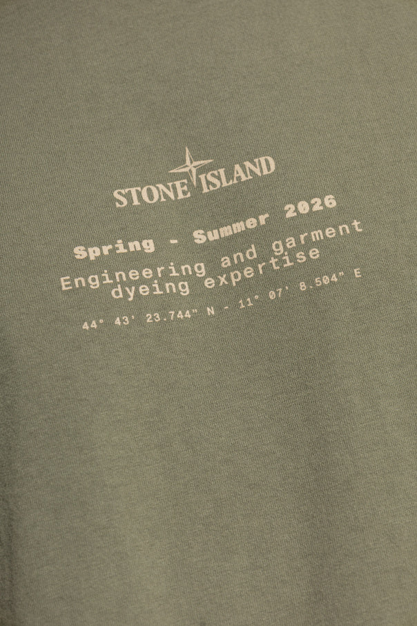 Stone Island GREEN T-shirt with print 5