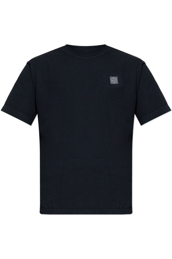 Stone Island NAVY BLUE T-shirt with logo patch 1