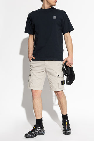 Stone Island NAVY BLUE T-shirt with logo patch 2