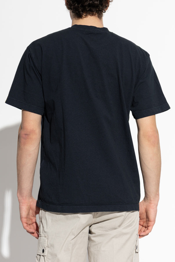 Stone Island NAVY BLUE T-shirt with logo patch 4