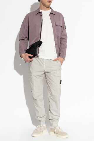 Stone Island cream T-shirt with logo patch 2
