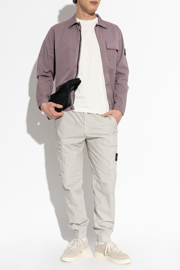 Stone Island cream T-shirt with logo patch 2