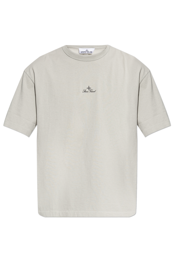 Stone Island GREY T-shirt with embroidered logo 1