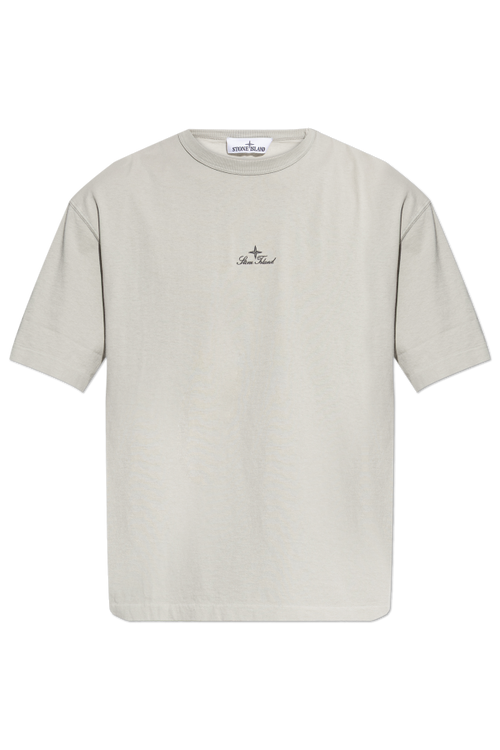 Stone Island GREY T-shirt with embroidered logo 1