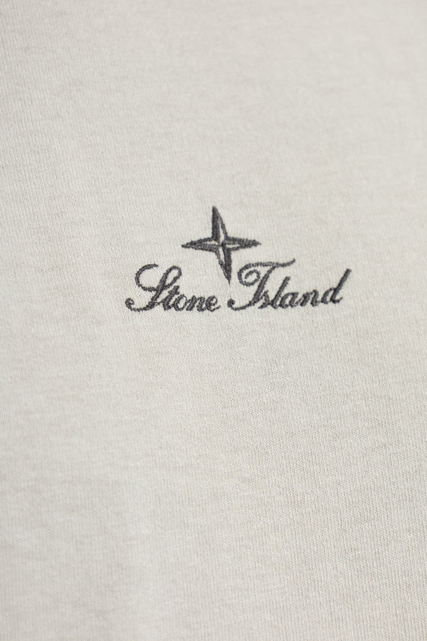 Stone Island GREY T-shirt with embroidered logo 5