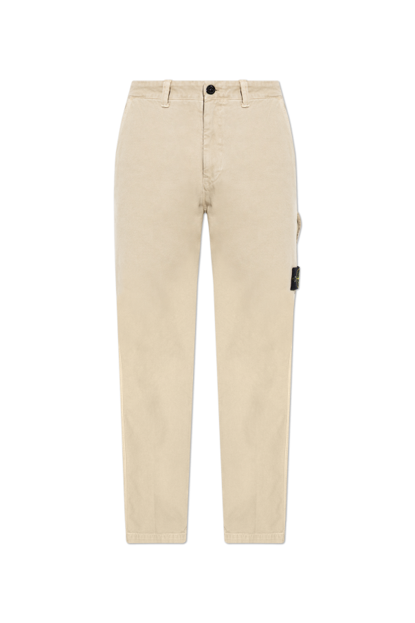 Stone Island beige Tapered-leg trousers 1