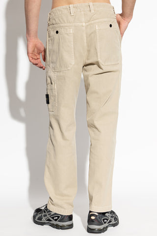 Stone Island beige Tapered-leg trousers 4