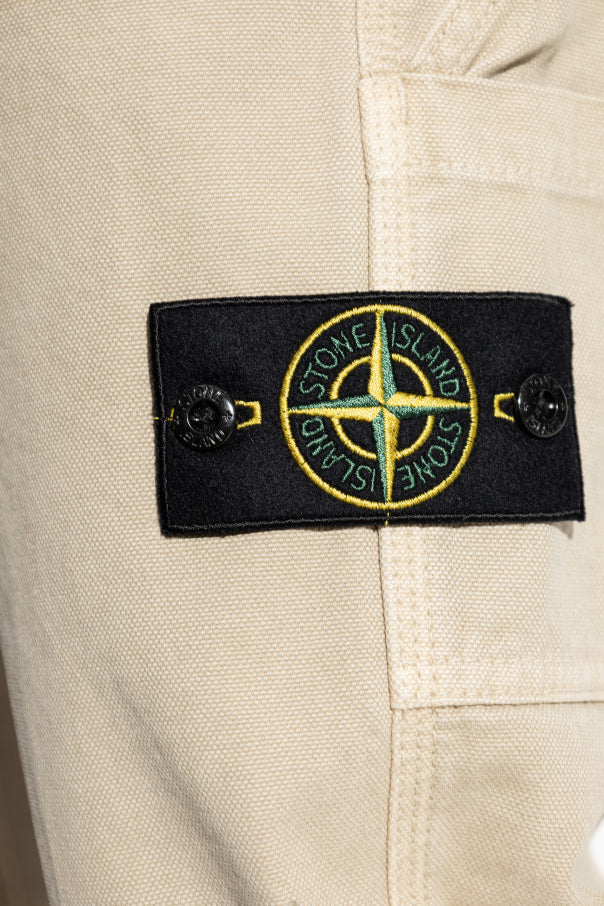 Stone Island beige Tapered-leg trousers 5