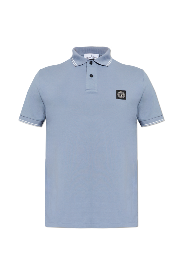 Stone Island BLUE Polo with logo patch 1