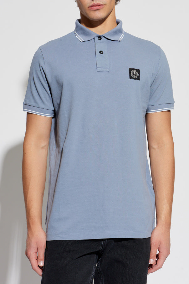 Stone Island BLUE Polo with logo patch 3