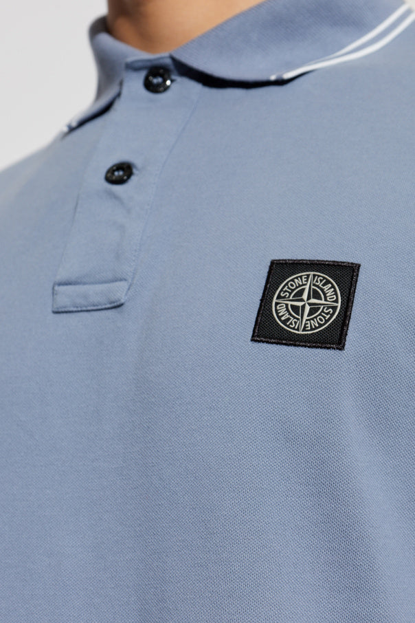 Stone Island BLUE Polo with logo patch 5