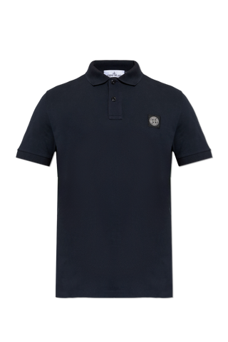 Stone Island BLACK Polo with logo patch 1