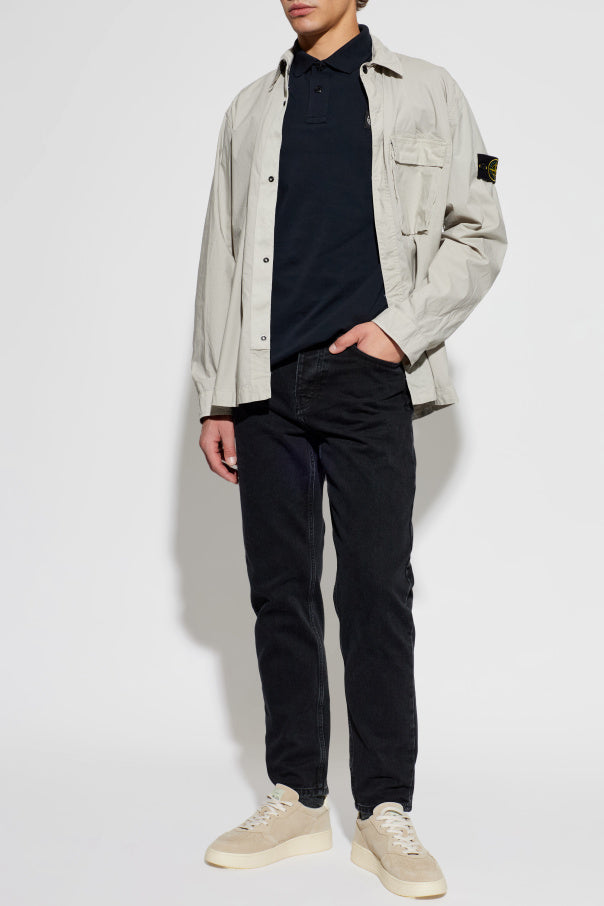 Stone Island BLACK Polo with logo patch 2