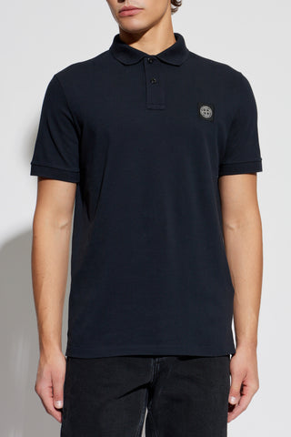 Stone Island BLACK Polo with logo patch 3
