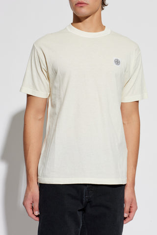 Stone Island cream T-shirt with logo patch 3