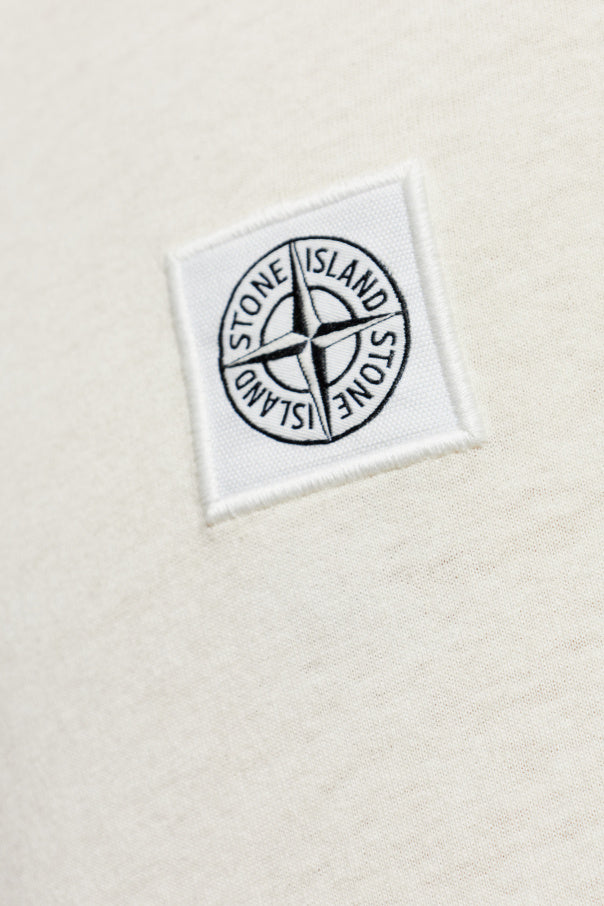 Stone Island cream T-shirt with logo patch 5