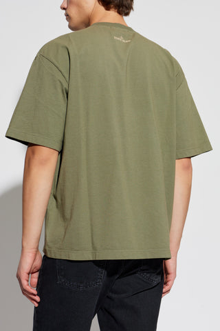 Stone Island GREEN T-shirt with embroidered logo 4